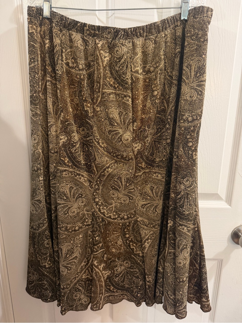 Coldwater Creek XL Metallic Paisley Skirt